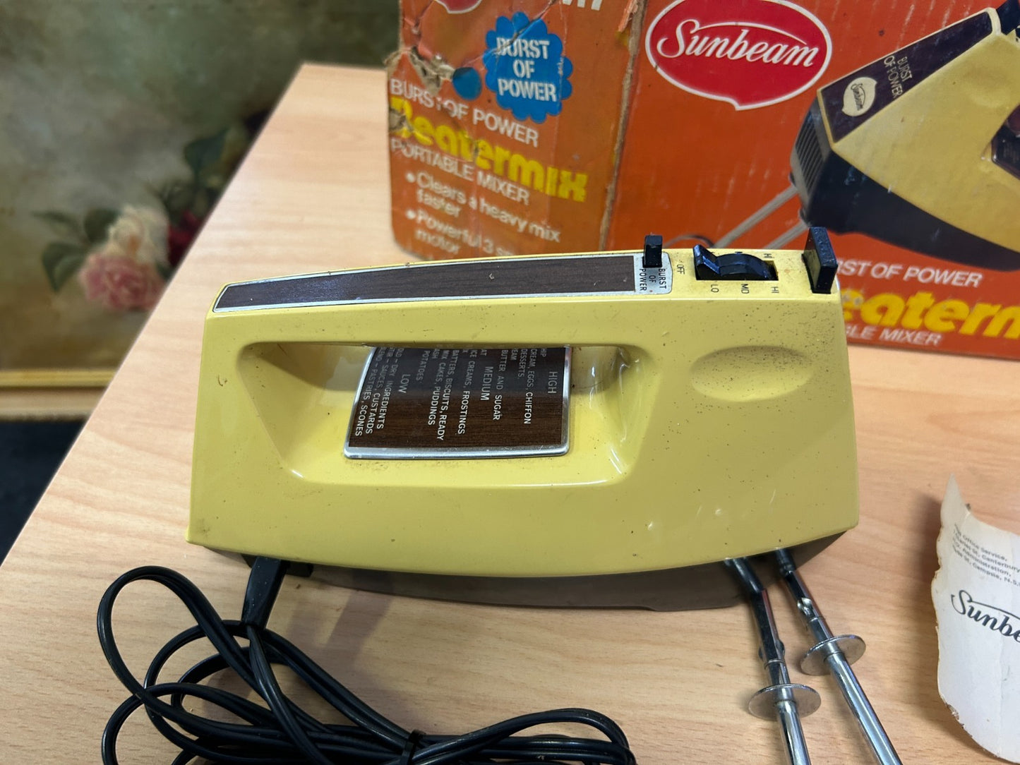 Vintage Sunbeam Beatermix JM7 Portable Mixer Boxed c1960s Australia