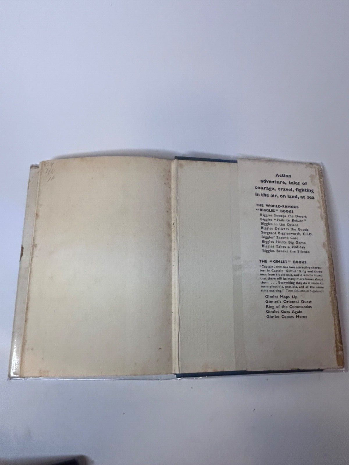Biggles Gets His Men, Captain W.E Johns, 1950  1st Edition, Hodder & Stoughton