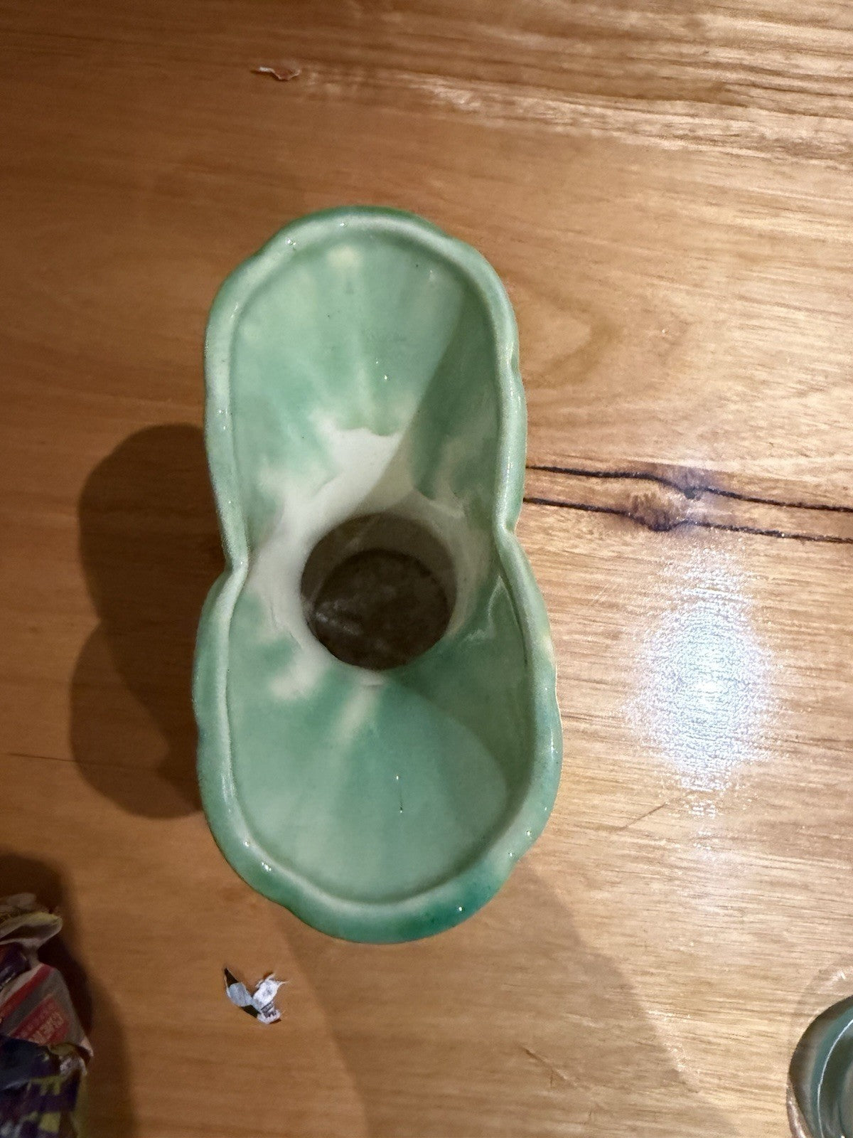 Diana Pottery Art Deco Vase Green Drip Glaze 19cm Vintage Australia