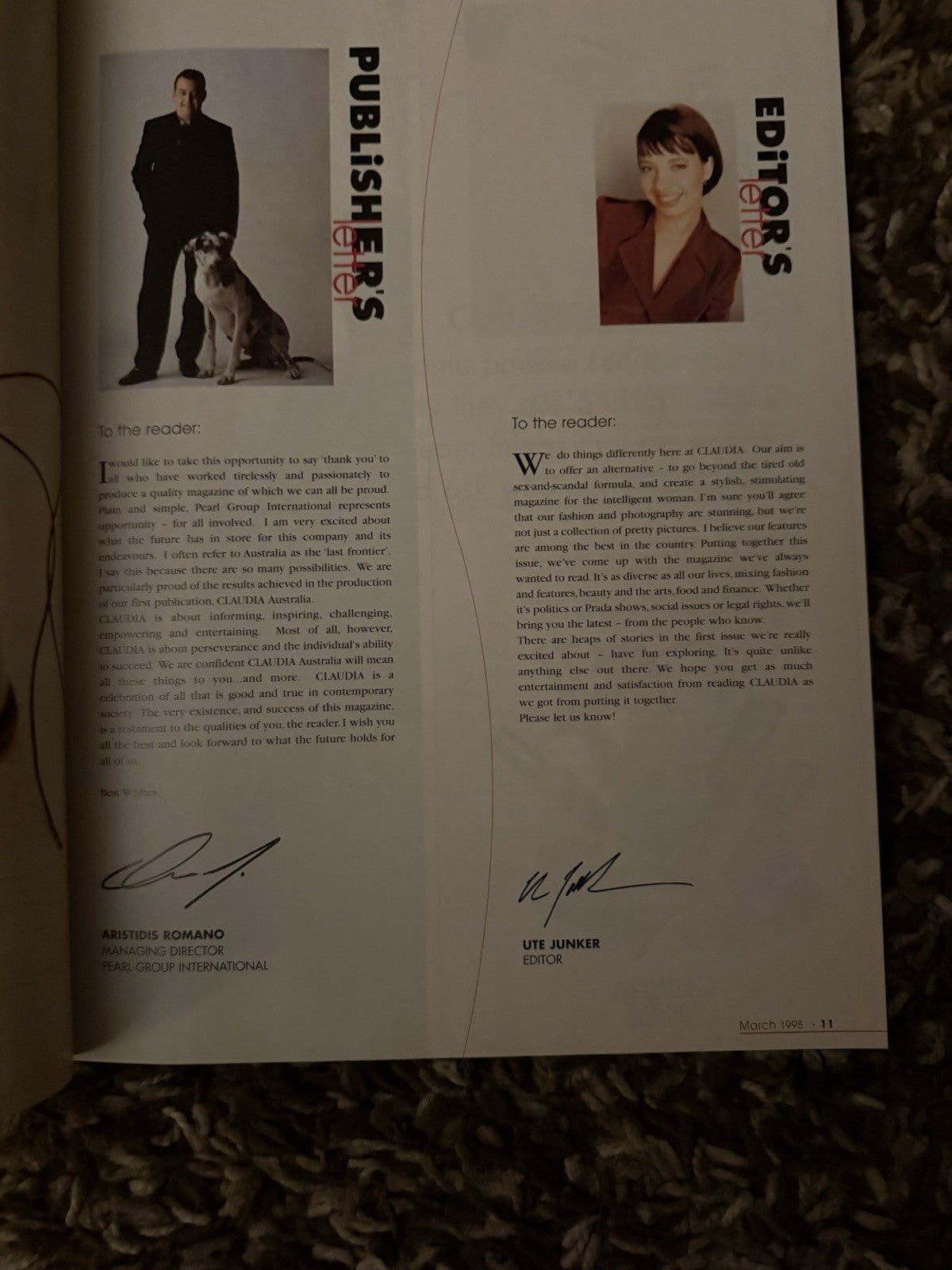 Claudia Australia March 1998 Launch Edition Megan Gale Claudia Schiffer