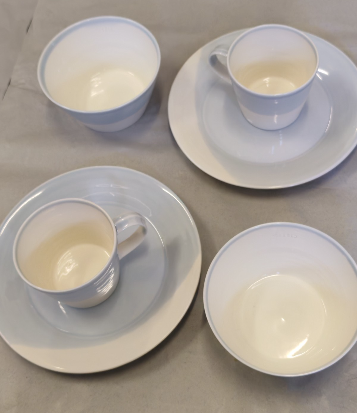 Royal Doulton 1815 Line - White Porcelain Cups, Plates & Bowls (Set for 2)