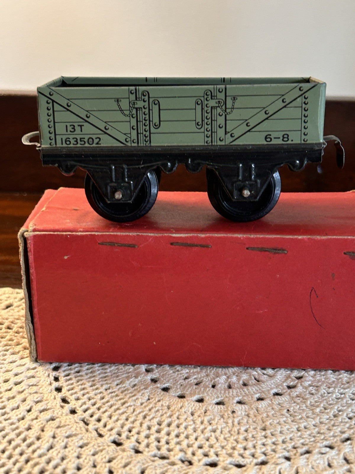 Hornby O Gauge Wagon No.20 Green Open Freight Car Boxed Meccano Liverpool