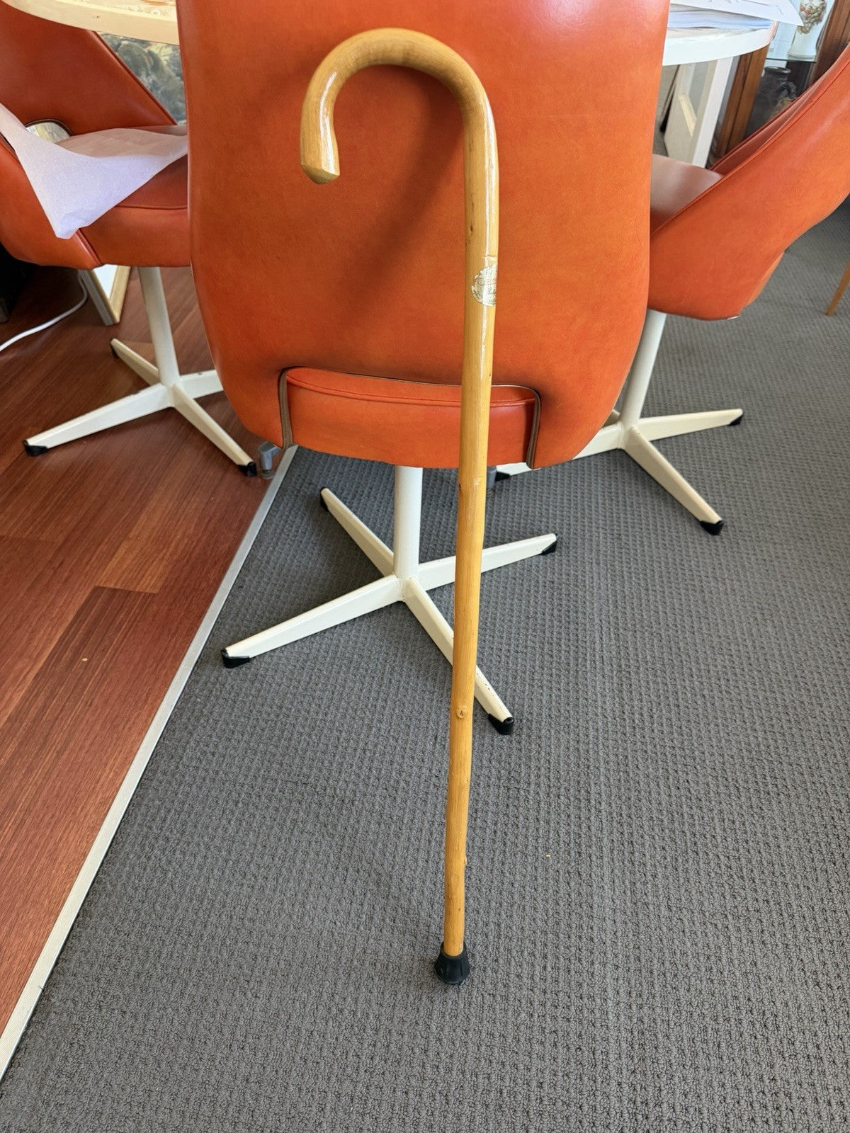 Vintage Cooper Crook Walking Stick Cane Handcrafted England Wooden 1970s 85cm