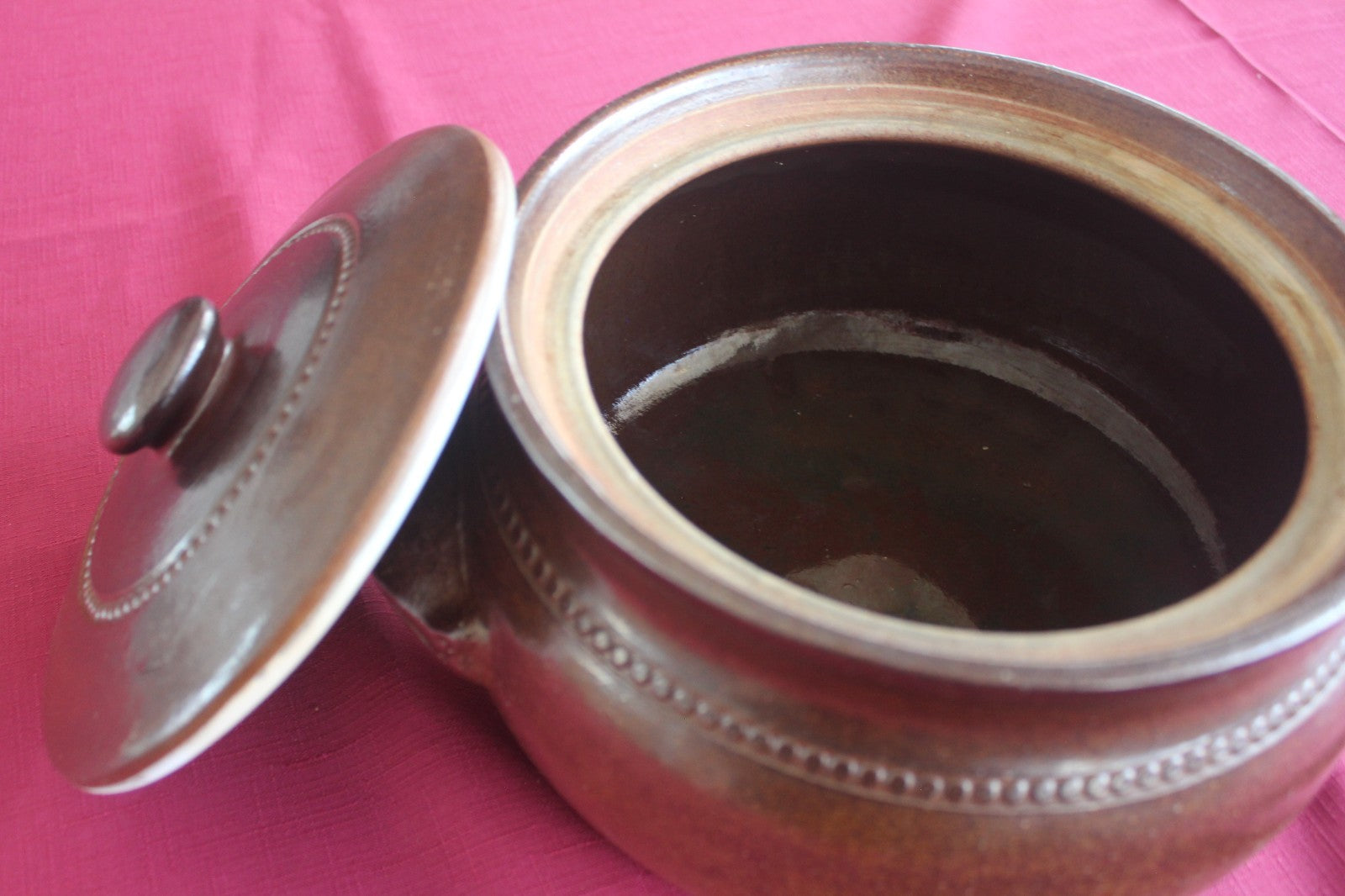 Vintage Bendigo Pottery Lidded Casserole Dish - Brown Stoneware - Australia