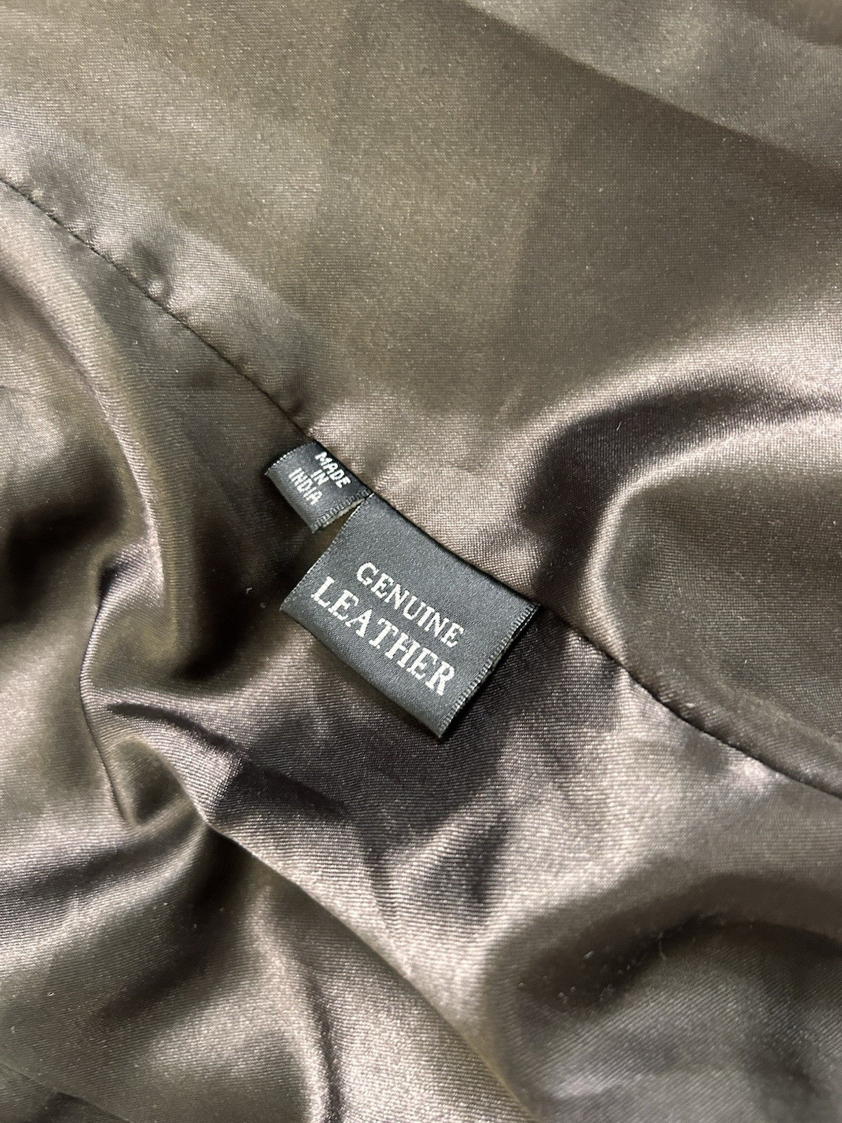 Via Reggio Genuine Leather Jacket Womens Size 12 Dark Brown YKK Zips EUC