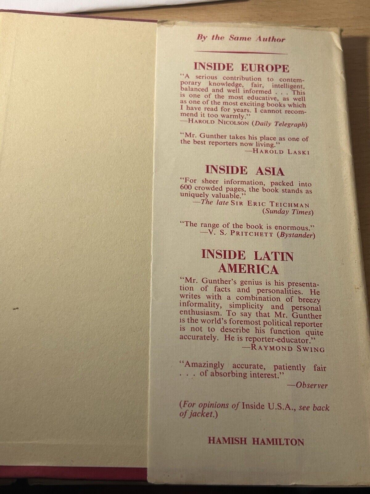 Behind Europe's Curtain by John Gunther Hardcover 1949 Vintage 1st Edition