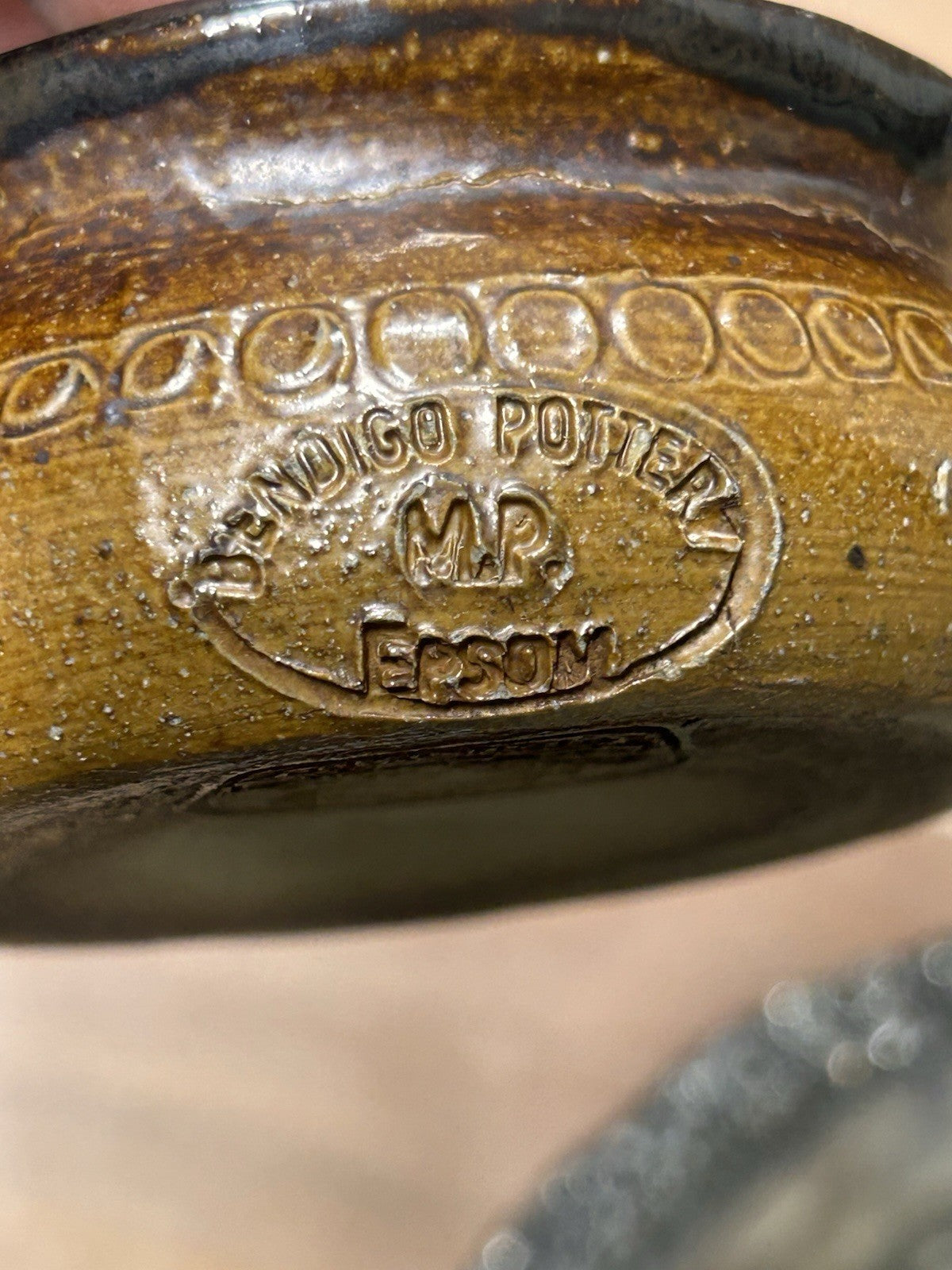 Bendigo Pottery Stoneware Dish 6/82 Handcrafted Epsom Brown Glaze 8cm