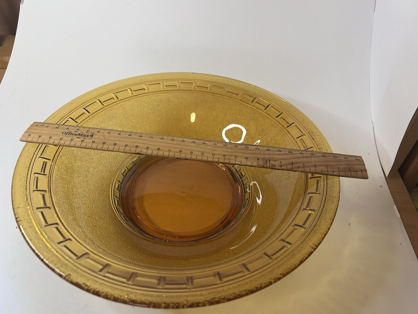 Amber glass Serving bowl Depression Glass Collectable Vintage