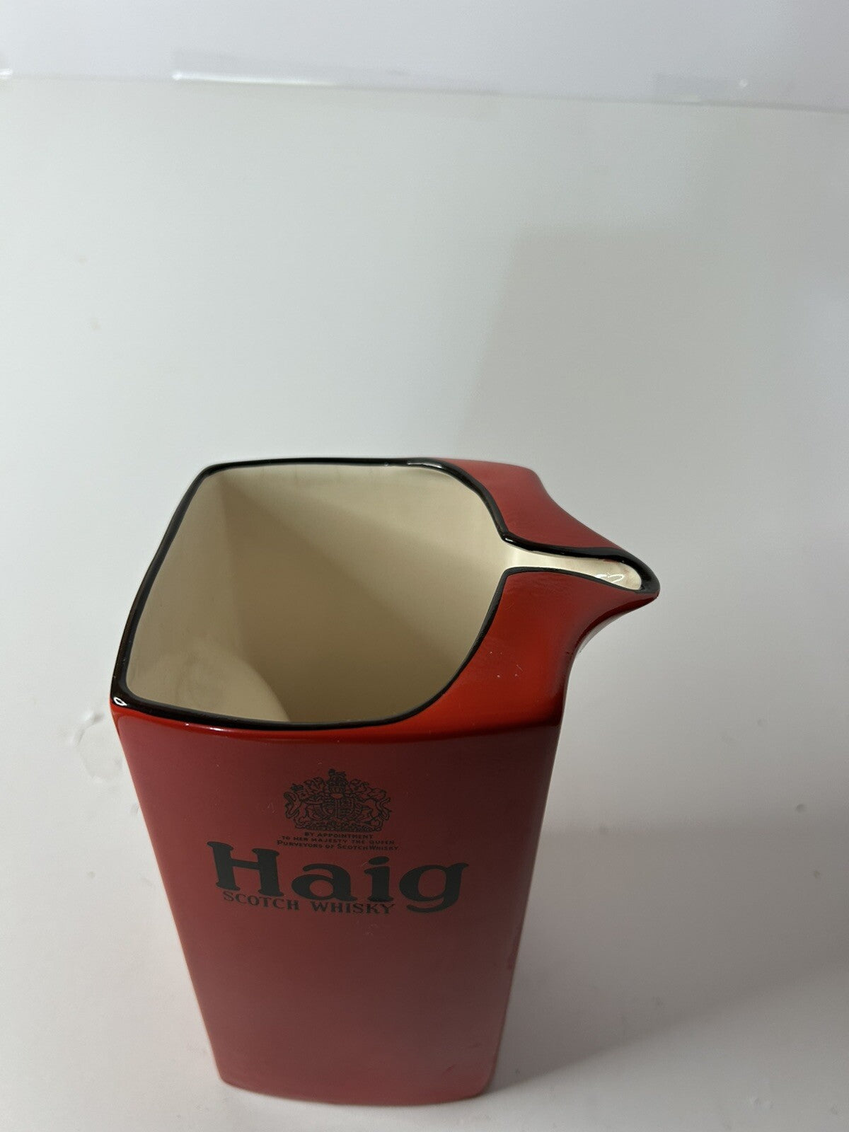 HAIG Scotch Red Ceramic Whisky Jug Vintage Carltonware England Barware Retro