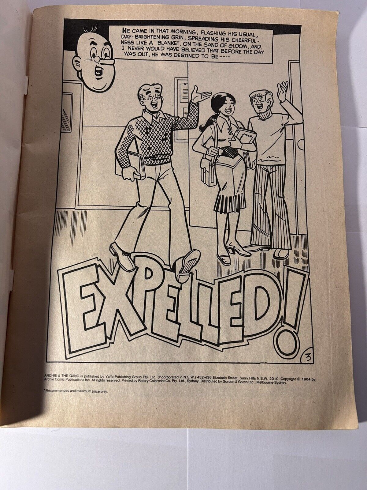 Vintage Australian Yaffa Comic Archie & The Gang Large Comic