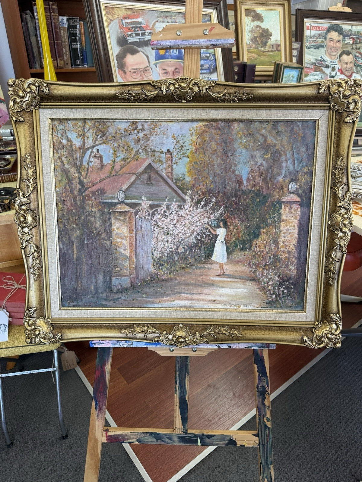 Ian W Hamilton Enjoying Springtime 2015 Original Oil Painting Australian Art