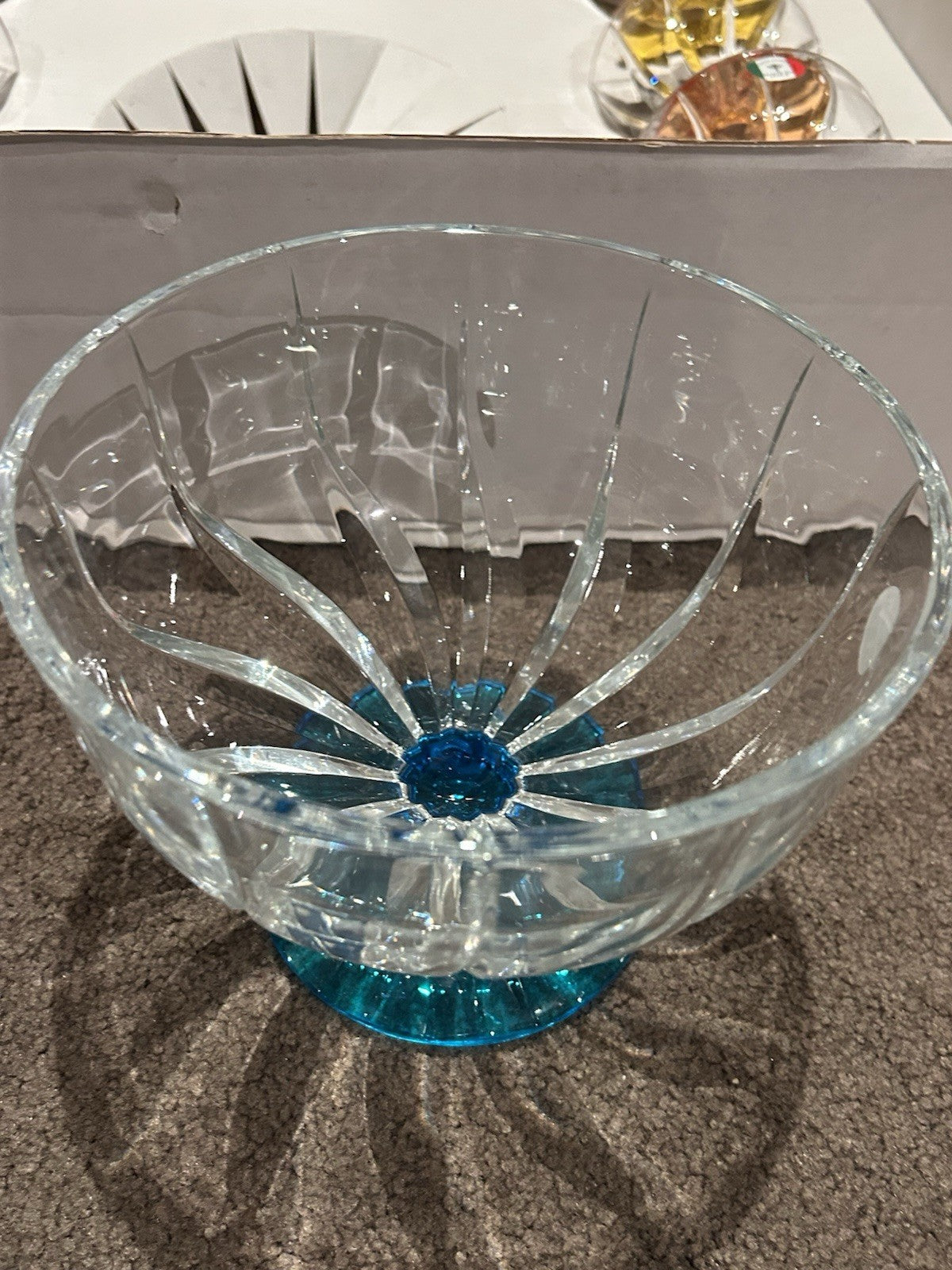 Le Rose Handmade Italian Crystal Dessert Set 7pc Macedonia Trix Boxed 