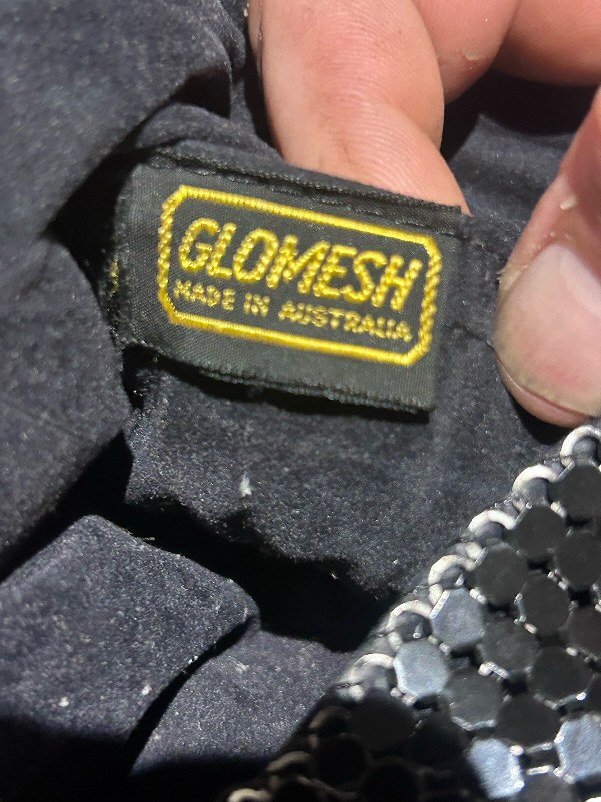 Vintage Glomesh Black Mesh Evening Bag Made in Australia Shoulder Purse