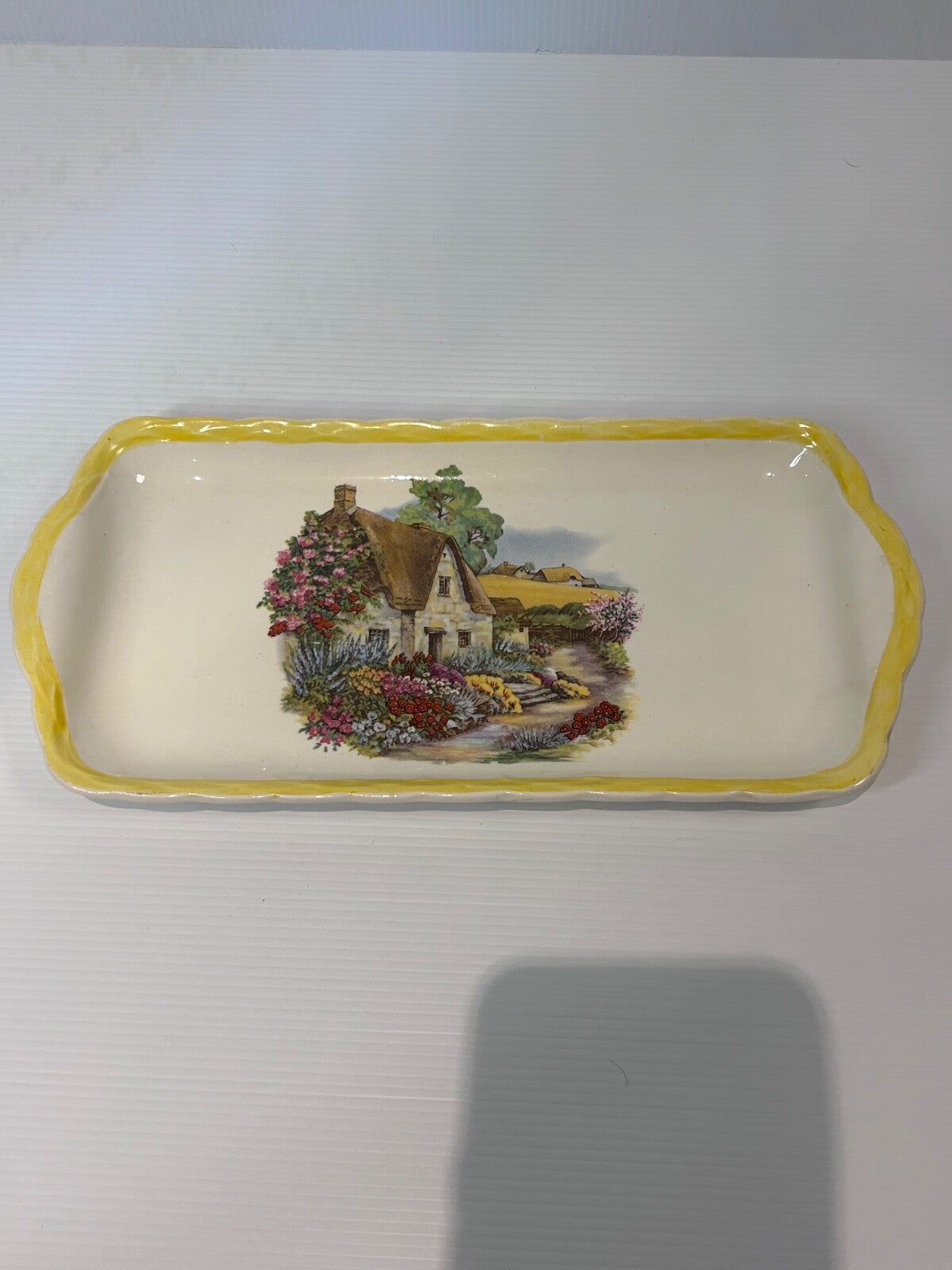 Vintage Burleigh Ware “Princess” Tray  Burgess & Leigh Cottage Scene England