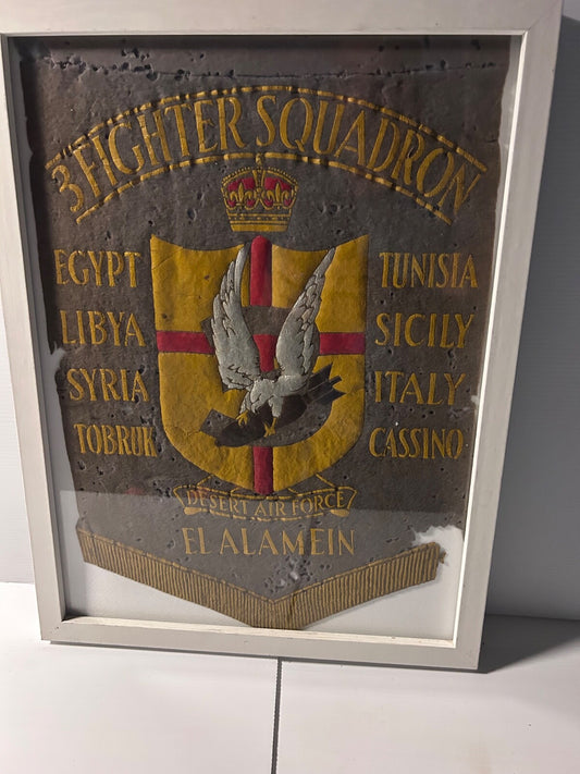 WWII RAAF 3 Fighter Squadron Banner Desert Air Force El Alamein Original RARE