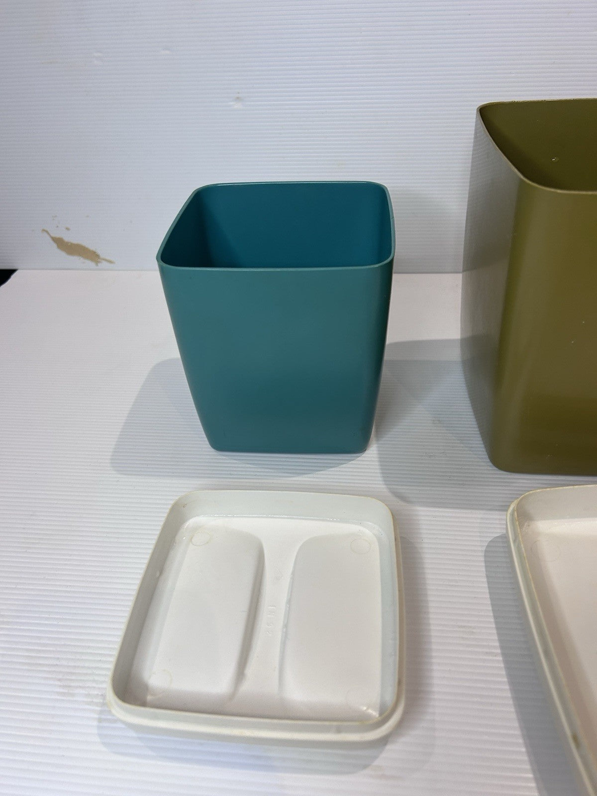 Vintage 1960s Nally Canister Set Tea Sugar Flour Retro Plastic Kitchenware