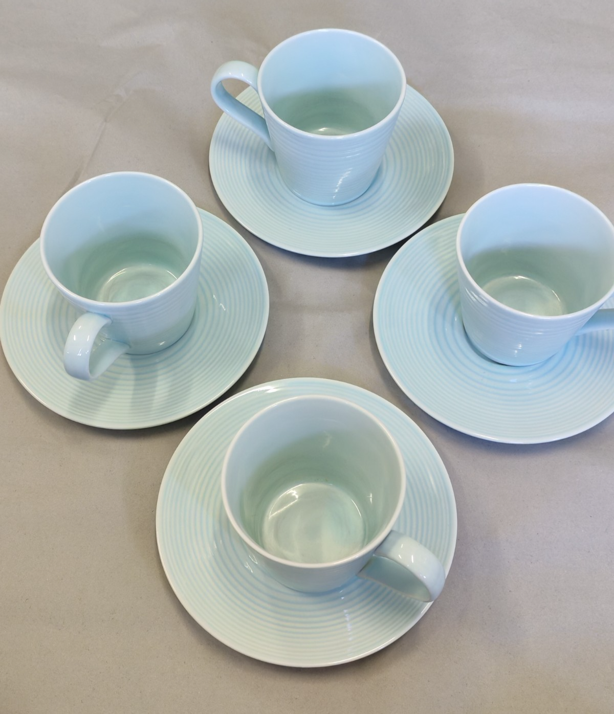 Royal Doulton Gordon Ramsay Maze Blue Stoneware Cups & saucers – Set of 4