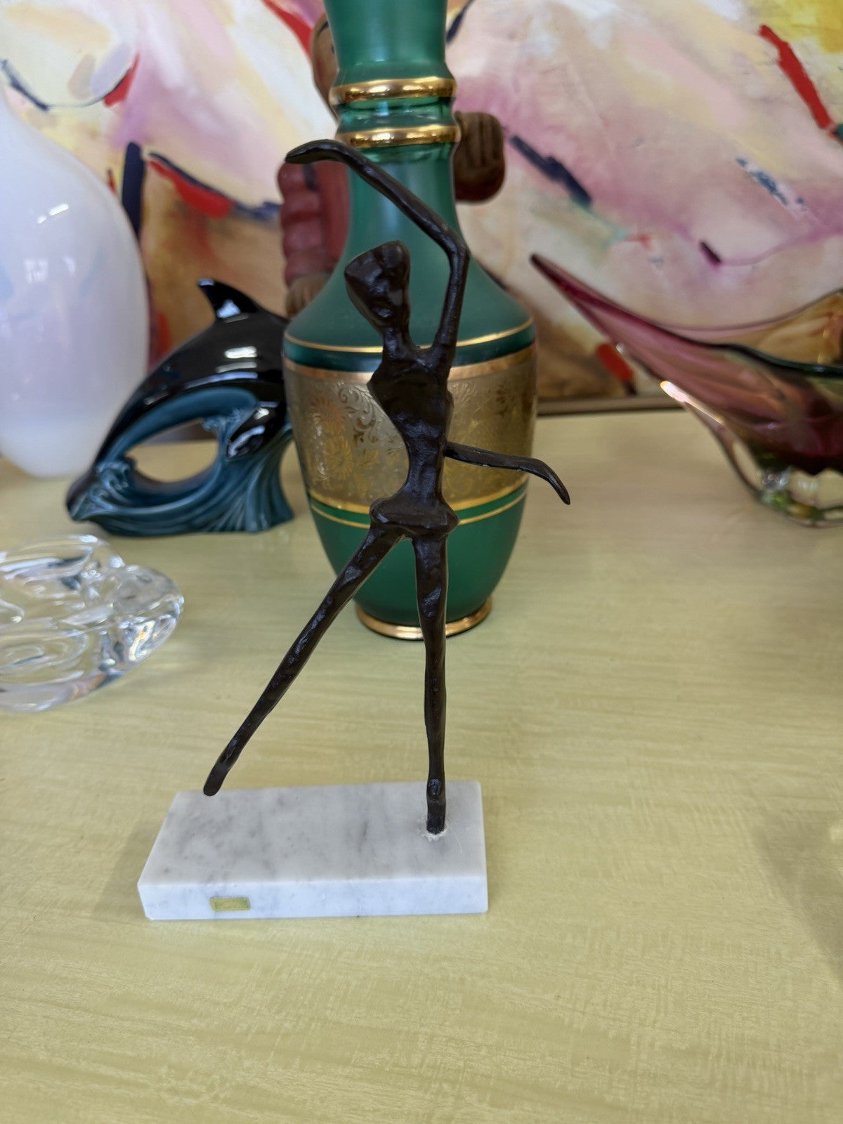 Deb Pollock 2025 Ballerina Sculpture Spelter Italian Marble Assemblage Art