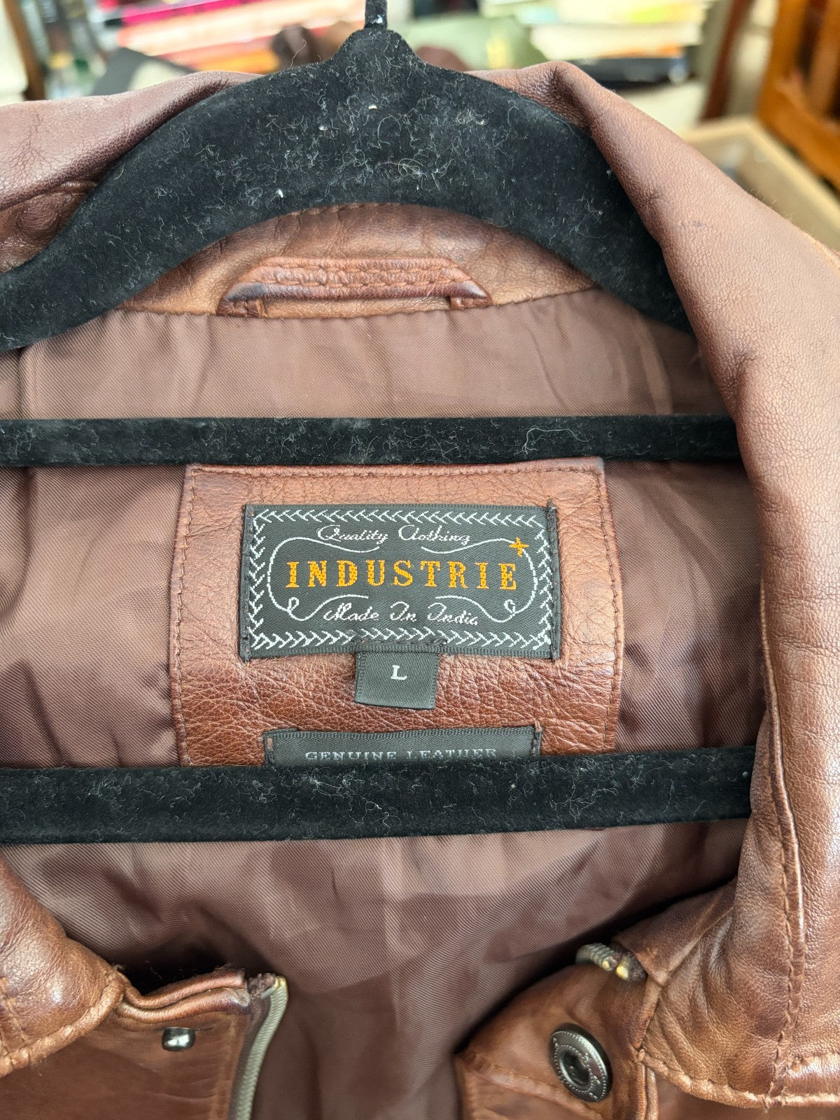 Industrie Genuine Leather Brown Jacket Size L – Australian Designed