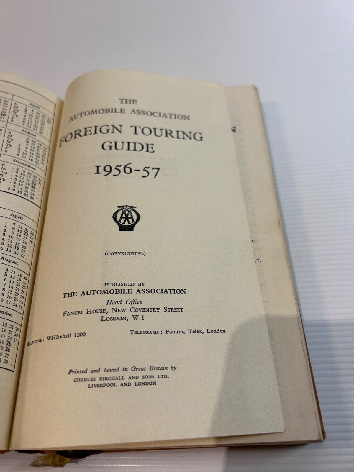 AA Foreign Touring Guide 1956 The Automobile Association Good Condition