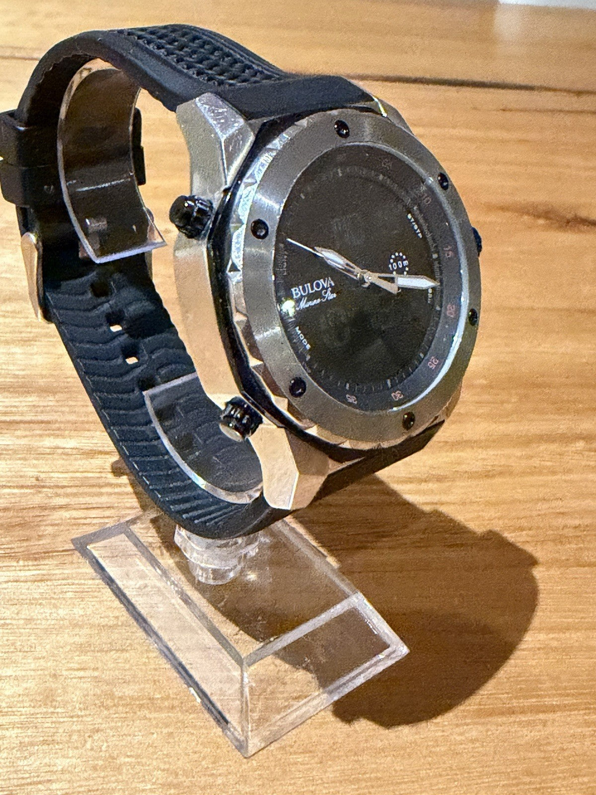 Bulova Marine Star 98C119 Ana Digital Watch 100M Rare New Batteries Working