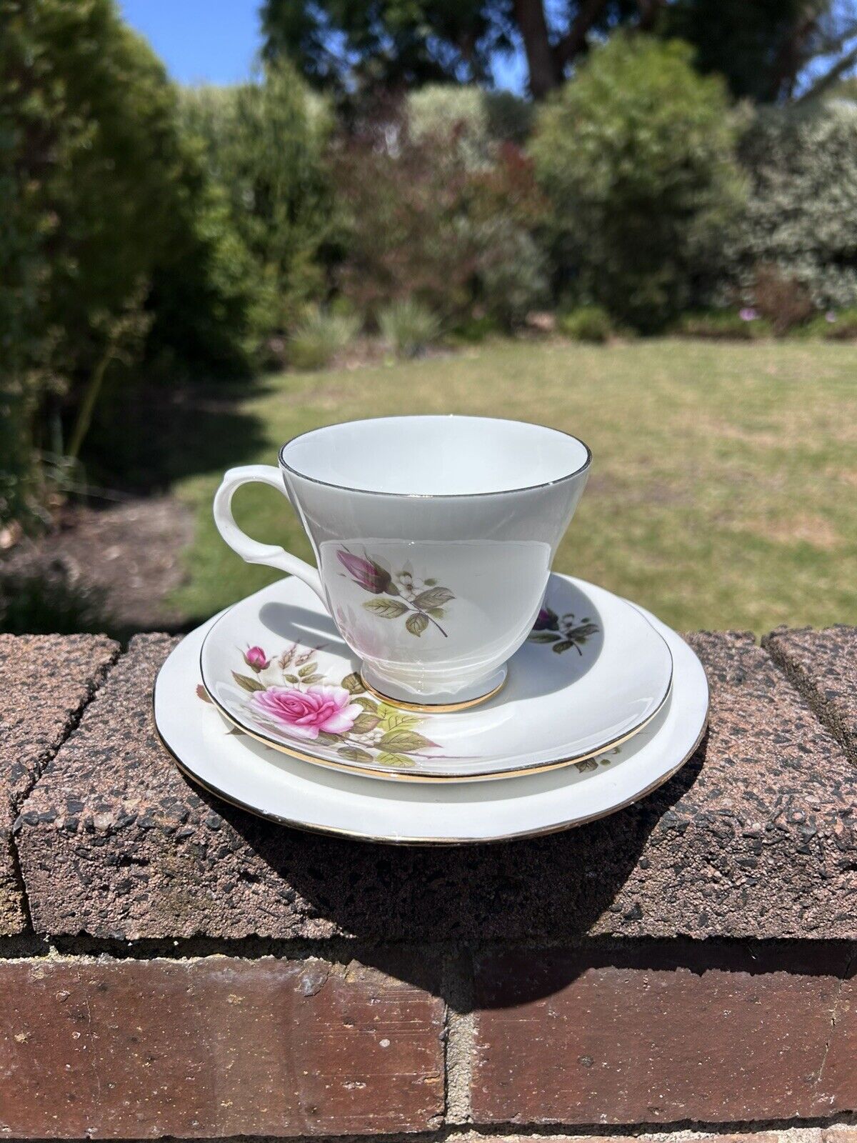 Kingsley Staffordshire England Tea Cup And 2 x Plate Set - Bone China