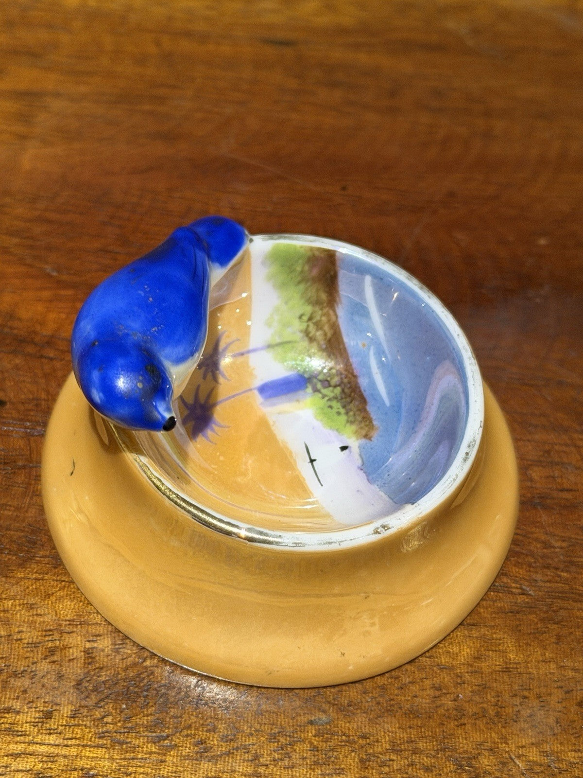 Vintage Noritake Bluebird Salt Dip Cellar 44046 Hand Painted Japan c1930s