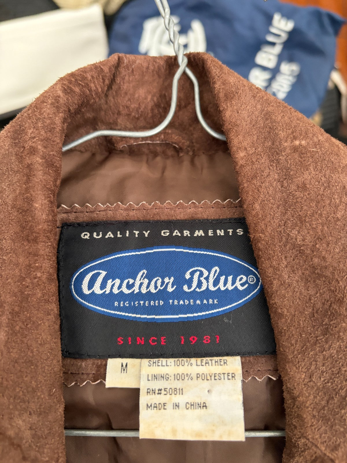 Anchor Blue Women's Brown Genuine Suede Leather Jacket – Size M
