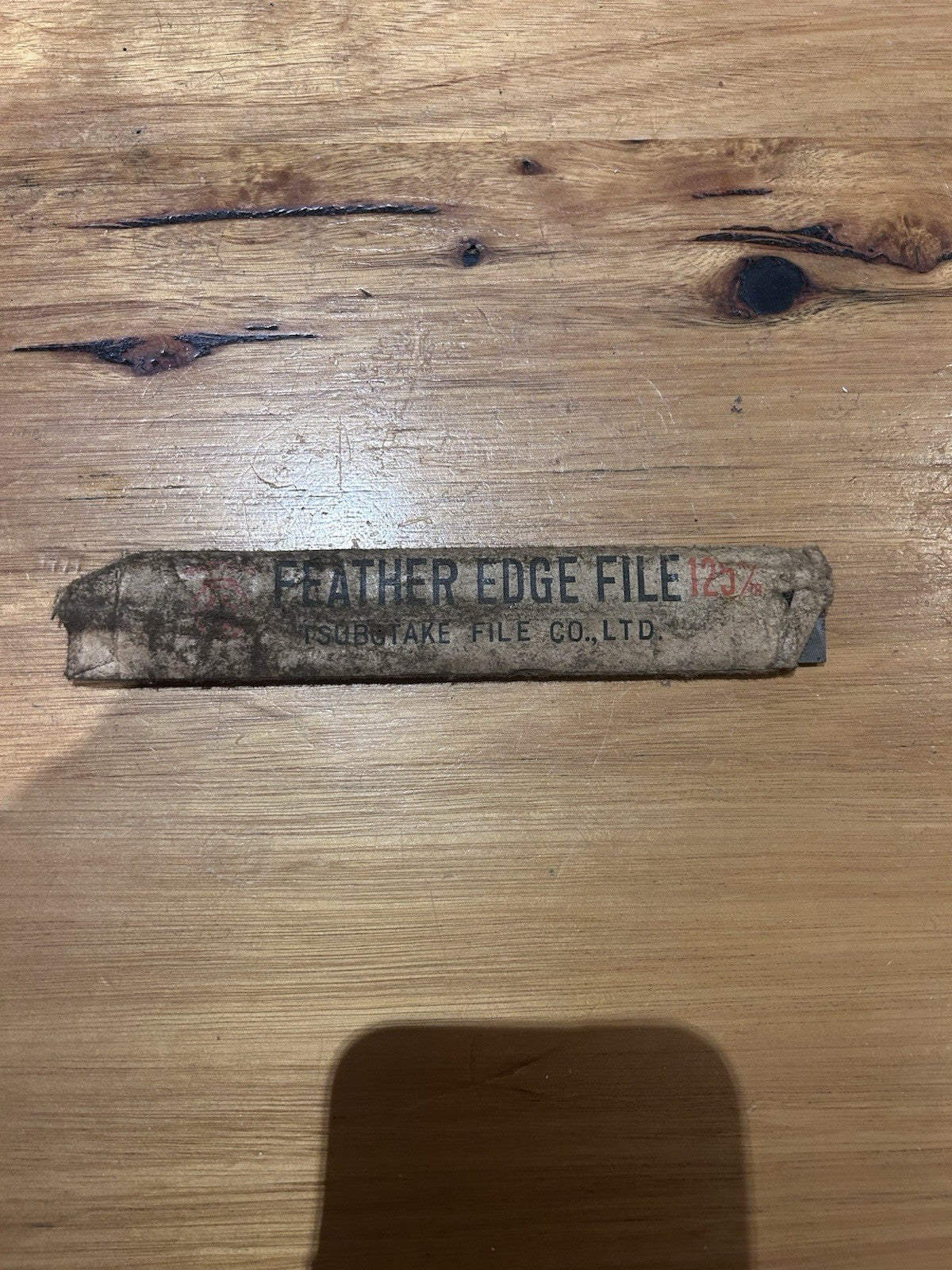 1950s Tsubotake Feather Edge File 125mm Japan NOS in Orig Wrap