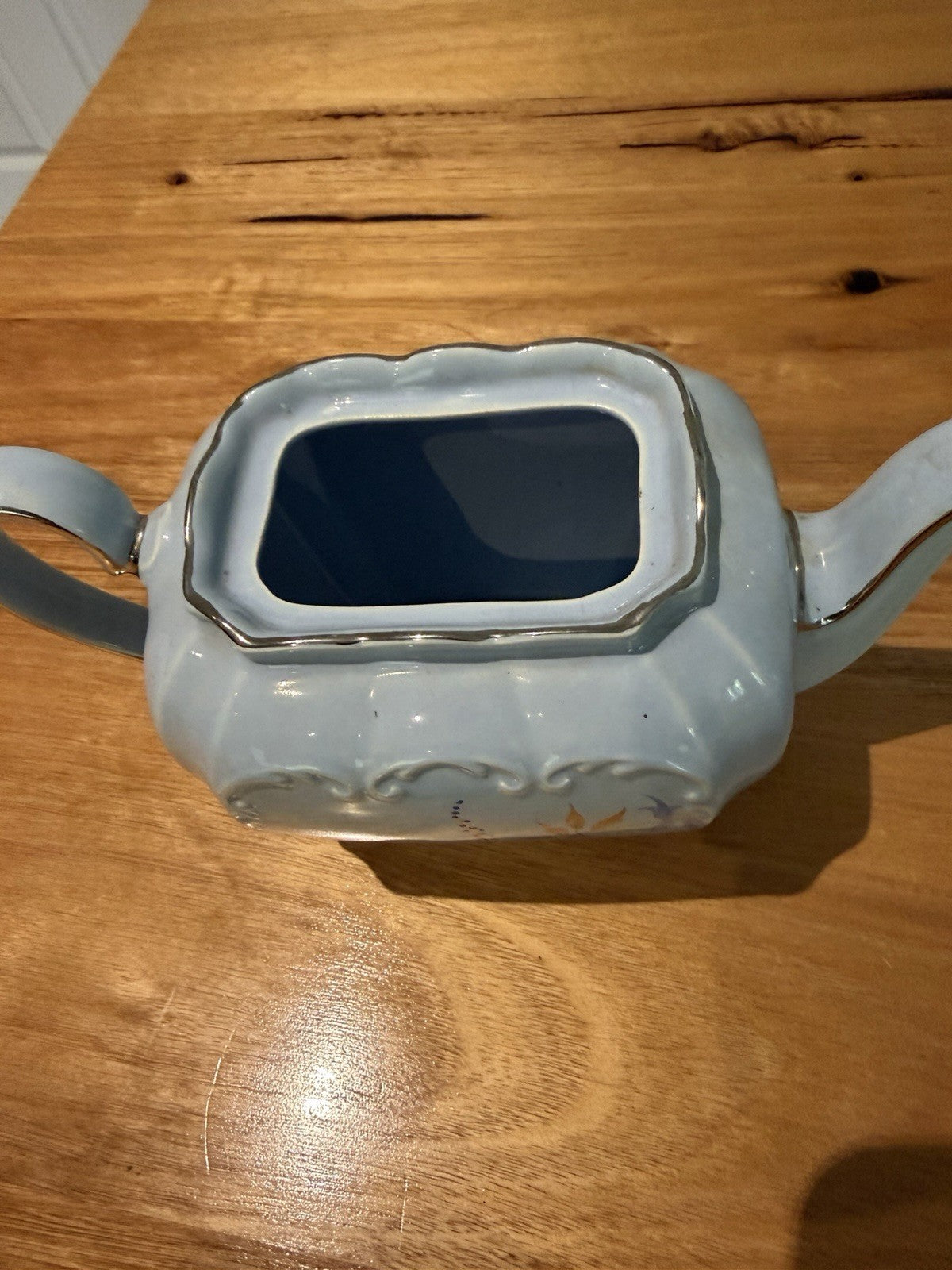 Vintage Sadler 2058 Bluebell Teapot Sugar Bowl Set Silver Trim England