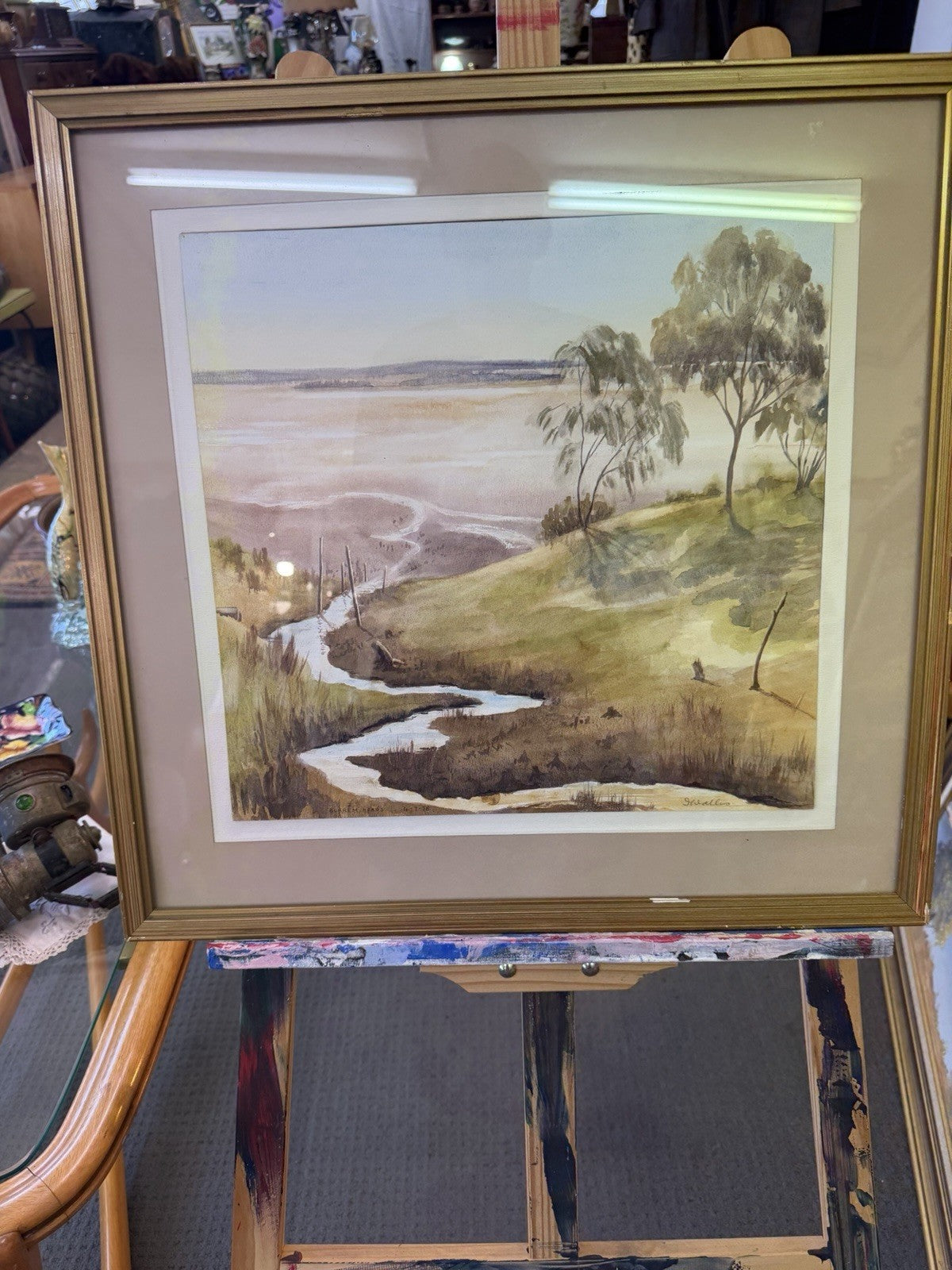 1978 Burrum Heads QLD Watercolour Signed J Wallis Australian Landscape Art