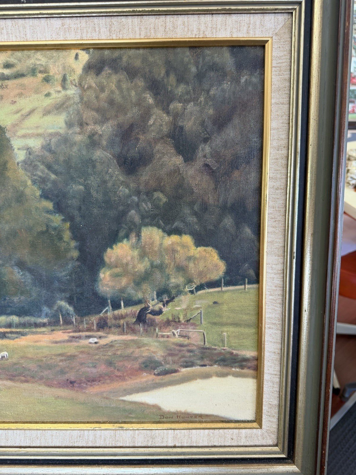 Don Hunter Australian Landscape Oil Painting Rural Farm Cottage Signed Framed