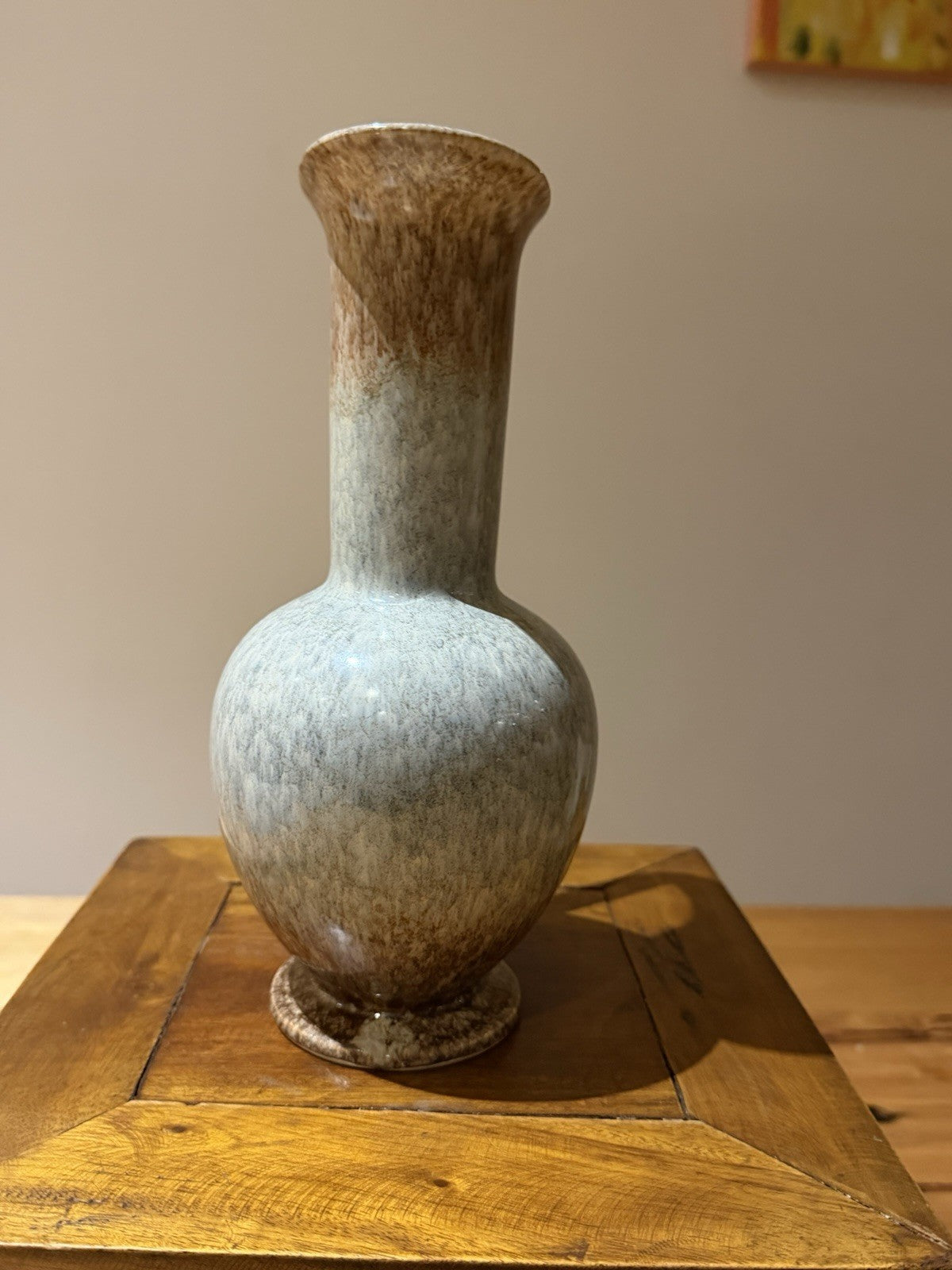 Vintage West German Pottery Jug Vase 639/3 Blue Brown Drip Glaze 25cm