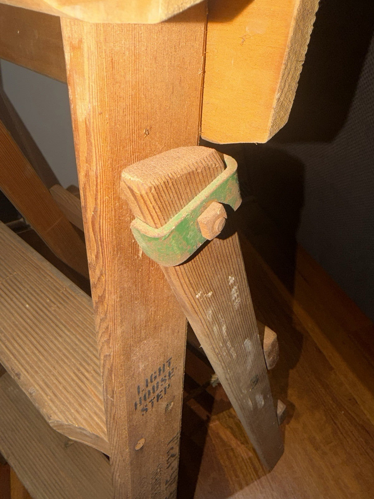Vintage L Kennett Ladders Wooden Light House Step Ladder No 3 Industrial