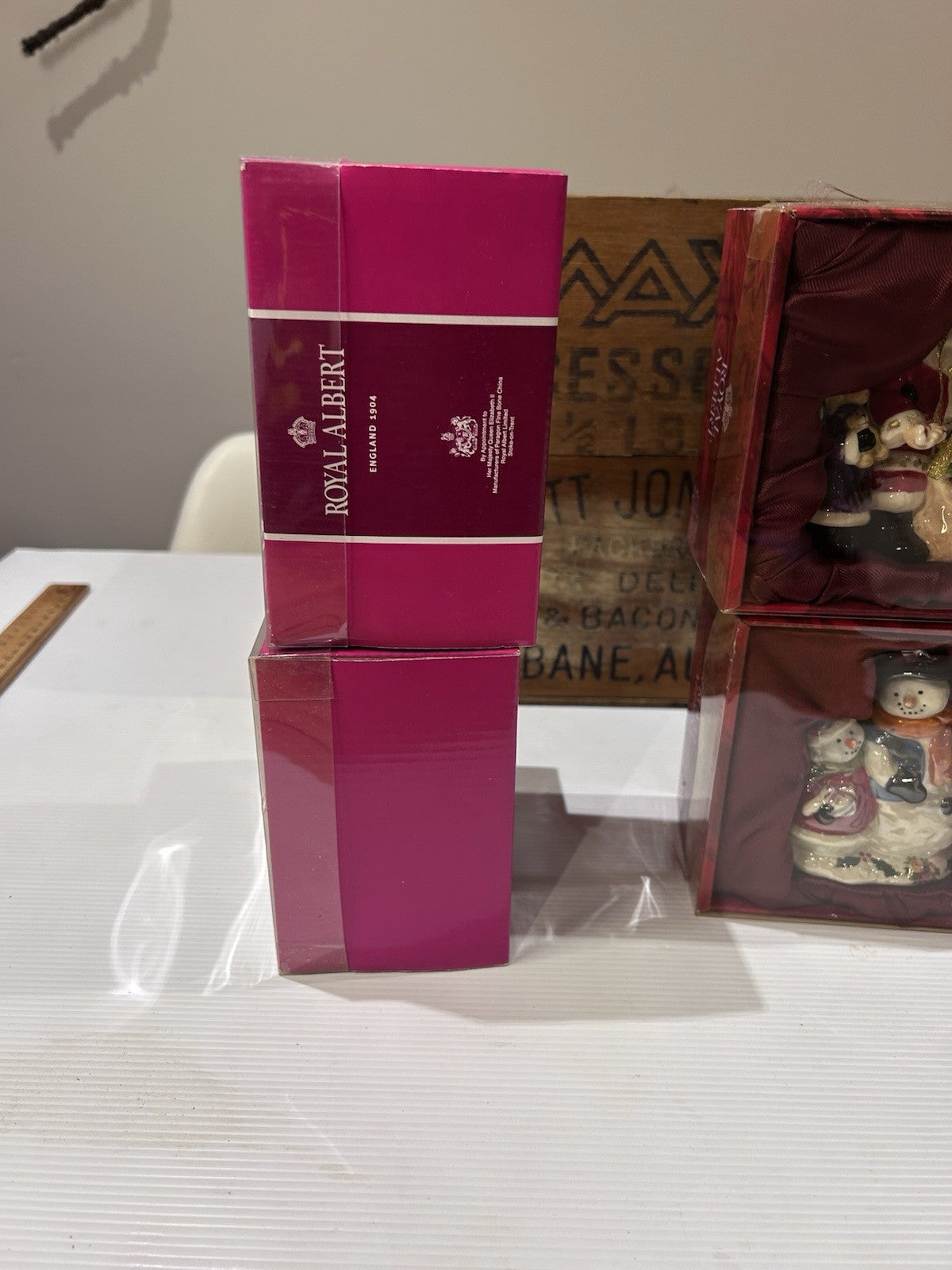Royal Albert Old Country Roses Musical Christmas Ornaments Set of 5 MIB