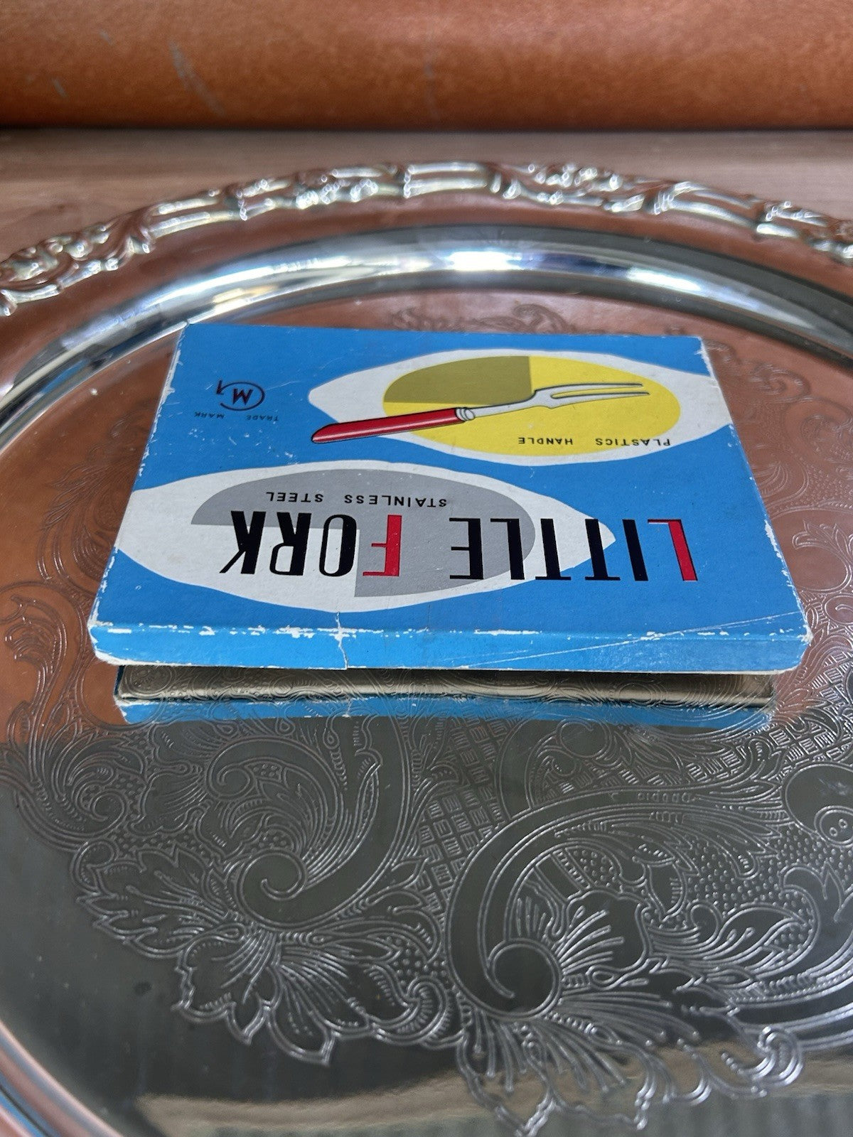 Vintage 1950s Little Fork Set 12x Bakelite Style Handles Boxed Retro Japan