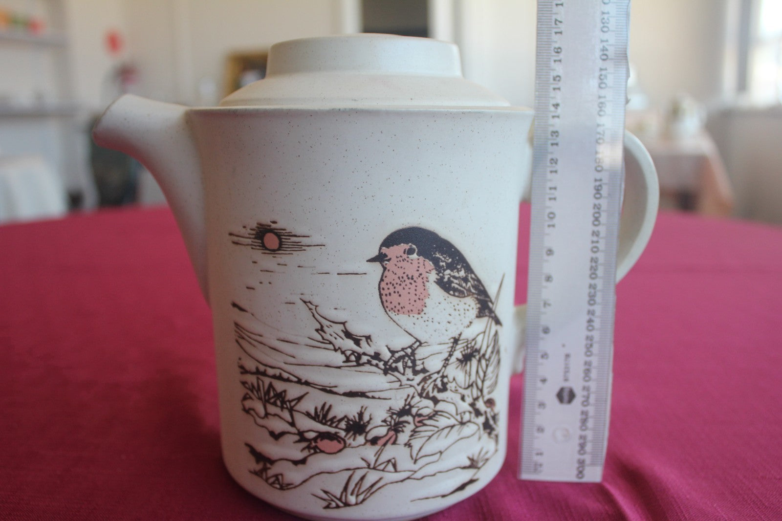 Vintage Ashdale Pottery England Robin Tea Set – Teapot + 4 Mugs – c1981