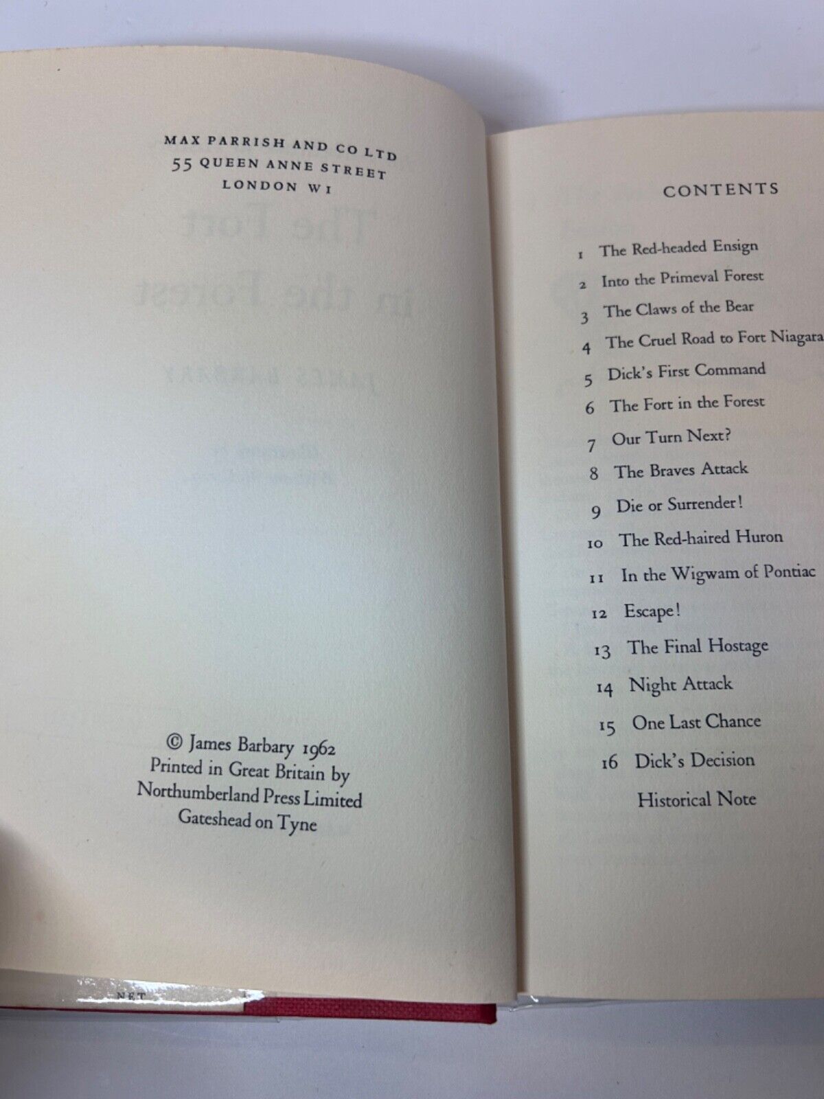The Fort in the Forest - James Barbary - 1962 First Edition