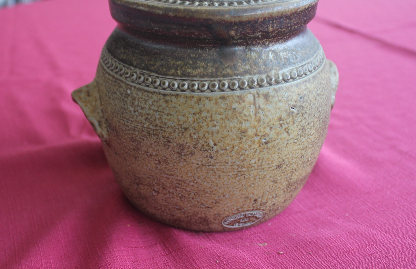 Bendigo Pottery Lidded Stoneware Crock – Australian Handmade – Rustic Studio Pot