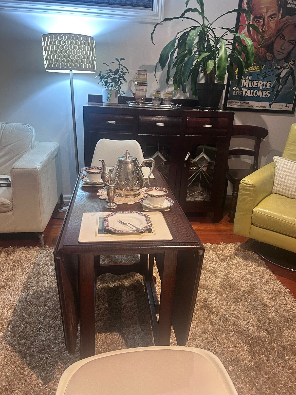 Antique Drop-Leaf Dining Table | Early 20th Century | Restored | – 90cm x 140cm