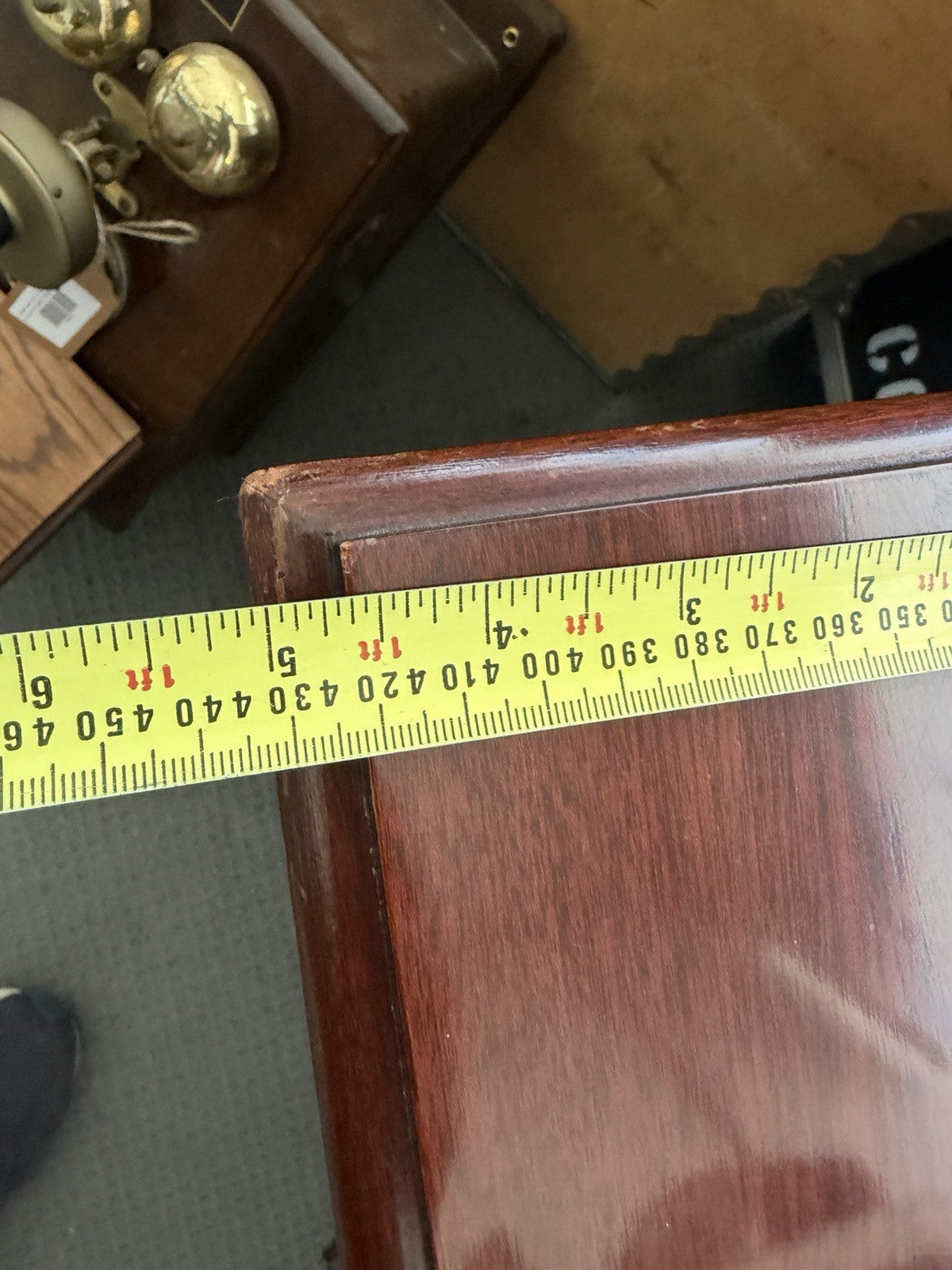 Vintage 1978 W F Hamilton Mahogany Pedestal Hall Console Table Brass Paw Feet