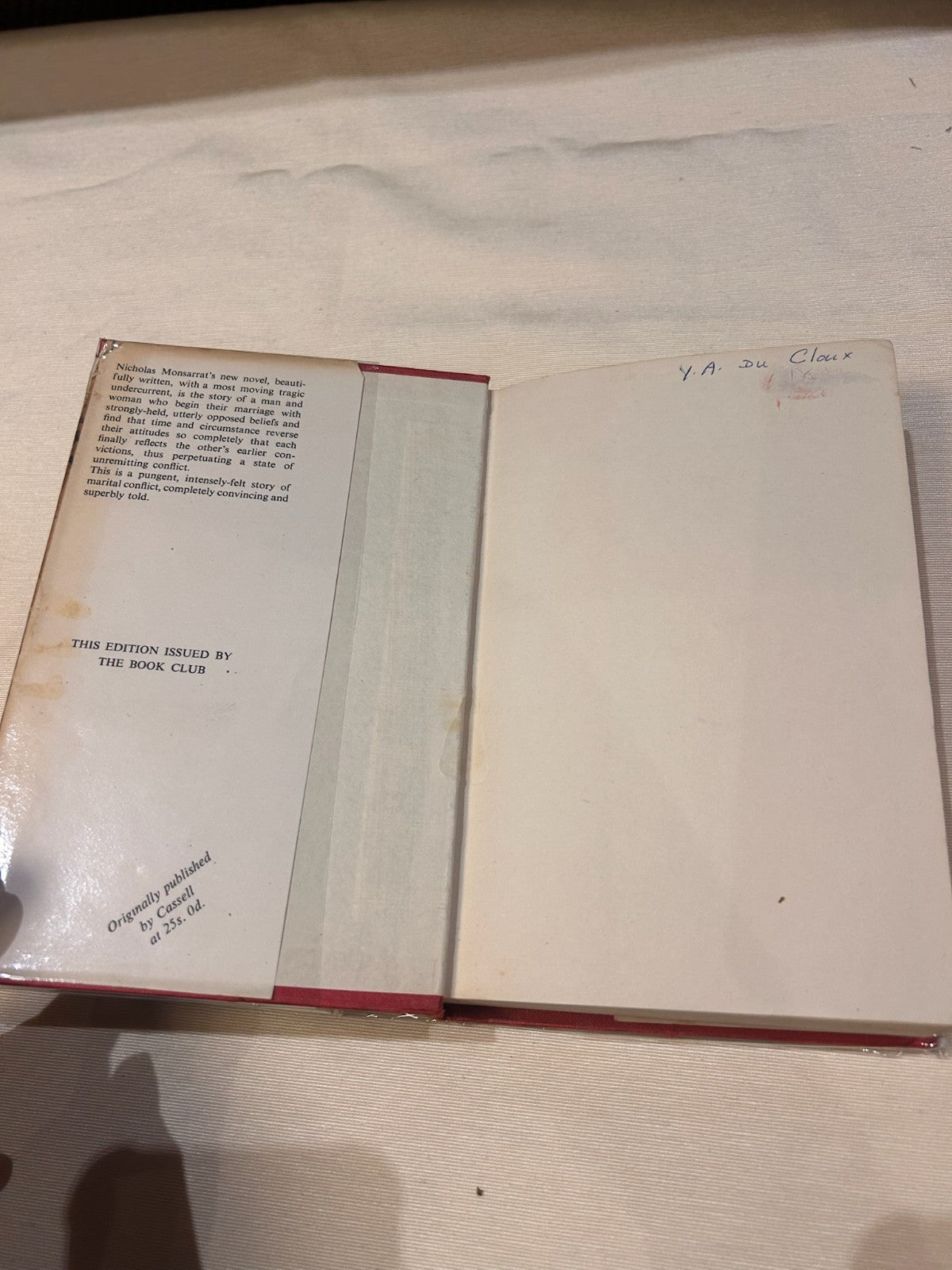 The Pillow Fight – Nicholas Monsarrat | Vintage Hardcover Book Club Edition