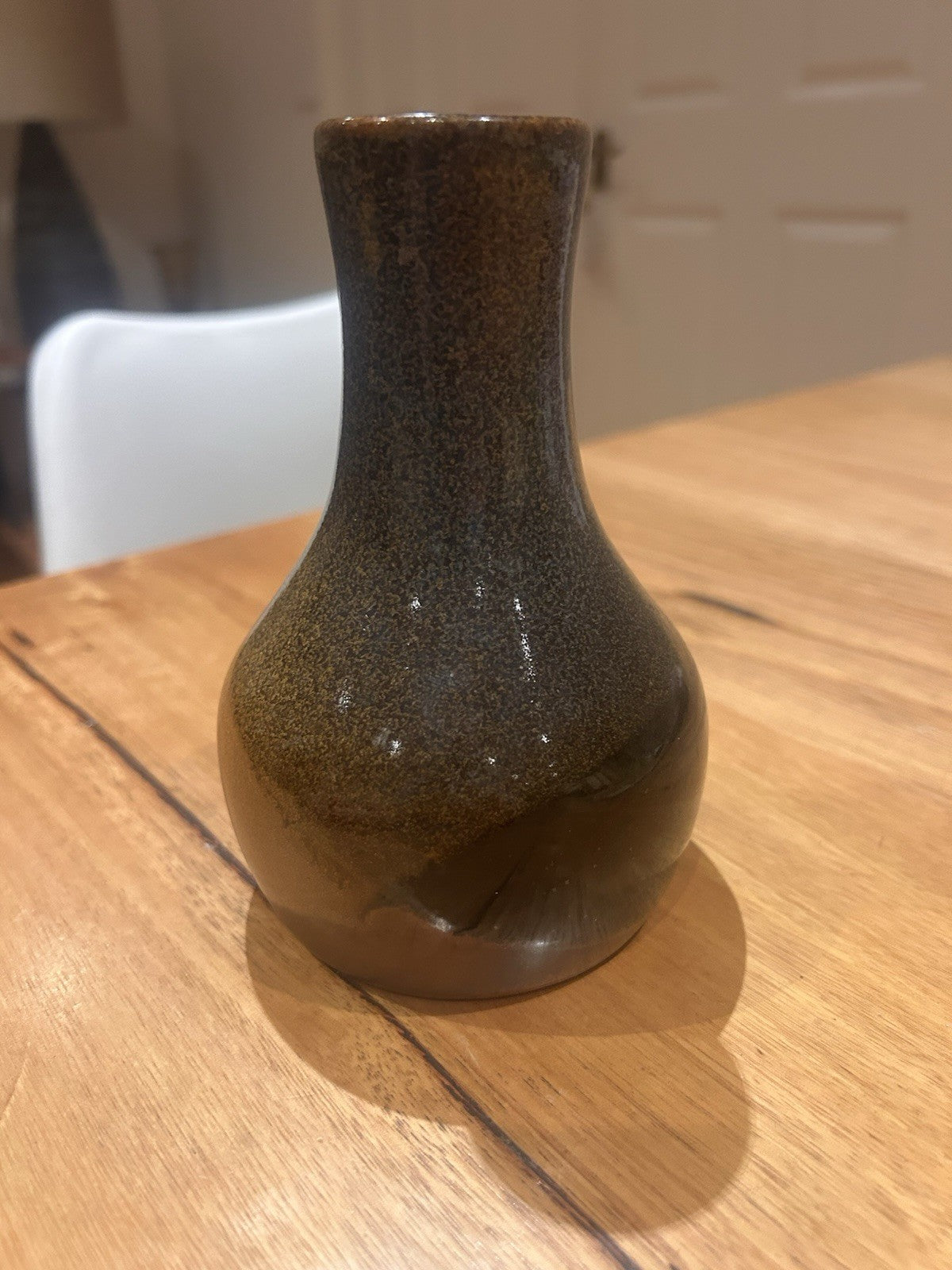 Vintage Pottery Craft USA Vase 15cm | Mid Century Brown Green Art Pottery