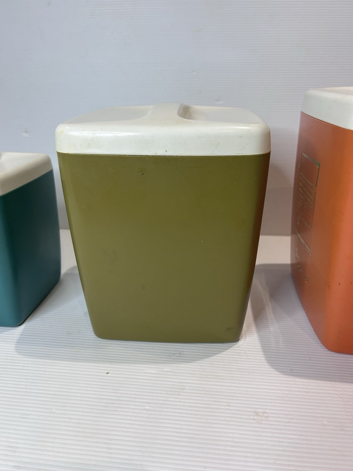 Vintage 1960s Nally Canister Set Tea Sugar Flour Retro Plastic Kitchenware