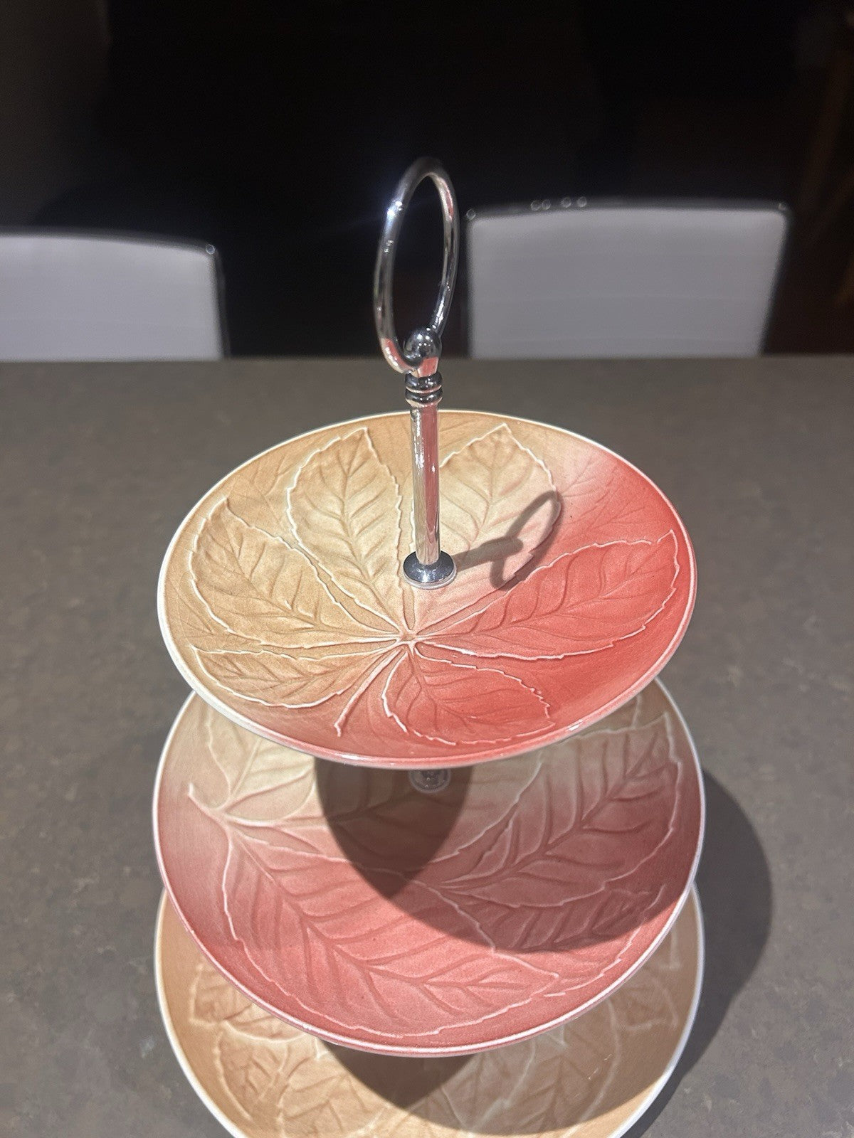 Royal Winton Grimwades Leaf Design 3 Tier Cake Stand Vintage England