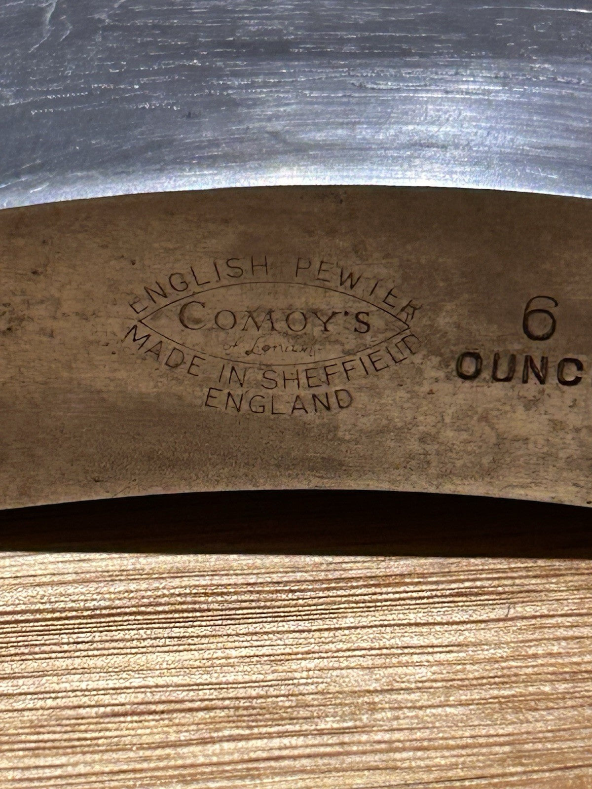  Comoy’s English Pewter 6oz Hip Flask Fishing Scene Sheffield England