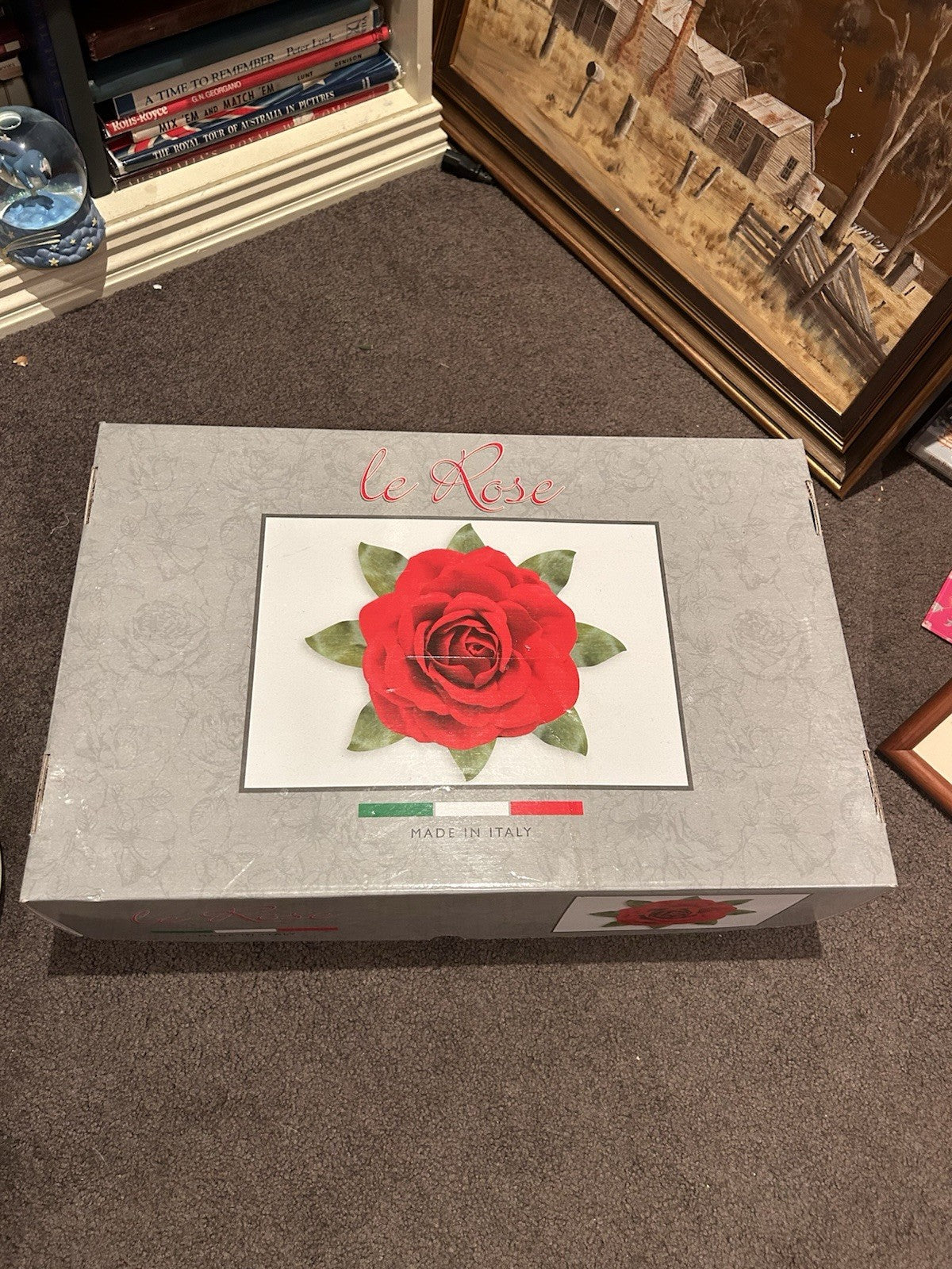 Le Rose Handmade Italian Crystal Dessert Set 7pc Macedonia Trix Boxed 