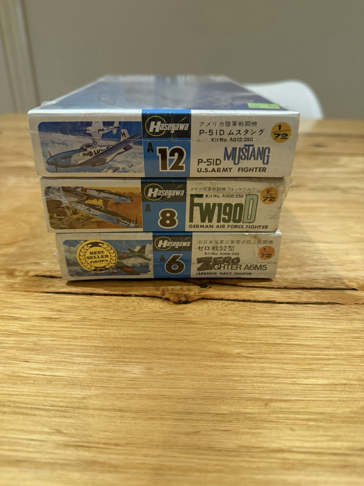 Hasegawa 1/72 Zero Fighter Mustang P-51D Fw190D Factory Sealed Model Kit Lot