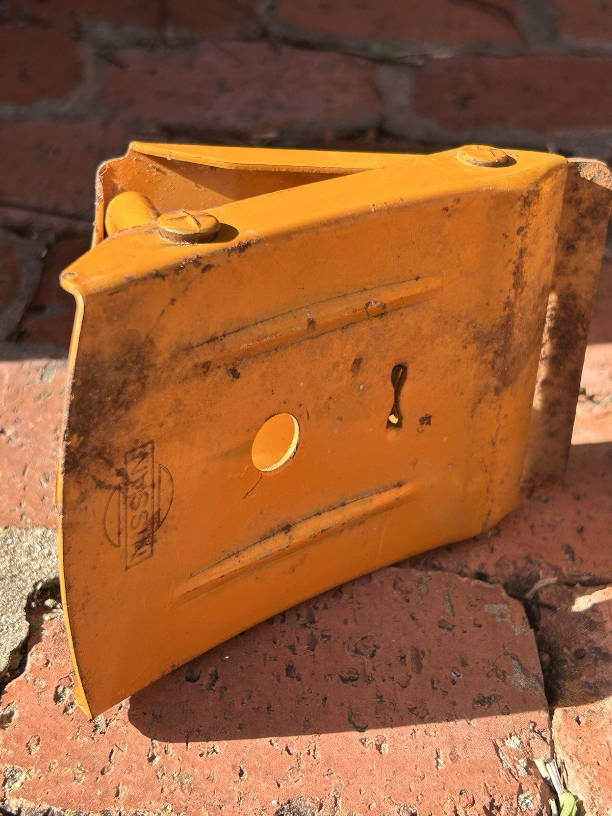 Vintage Nissan Folding Wheel Chocks Pair Metal Automotive Garage Tool