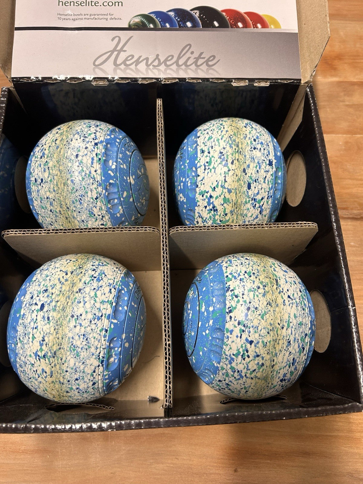 Henselite Dreamline XG Lawn Bowls Size 1H Vapour Slice Gripped Heavy Set of 4